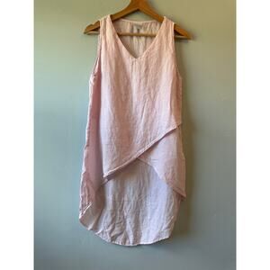 Boutique Light Pink Linen Oversized Sleeveless Tunic/Tank
